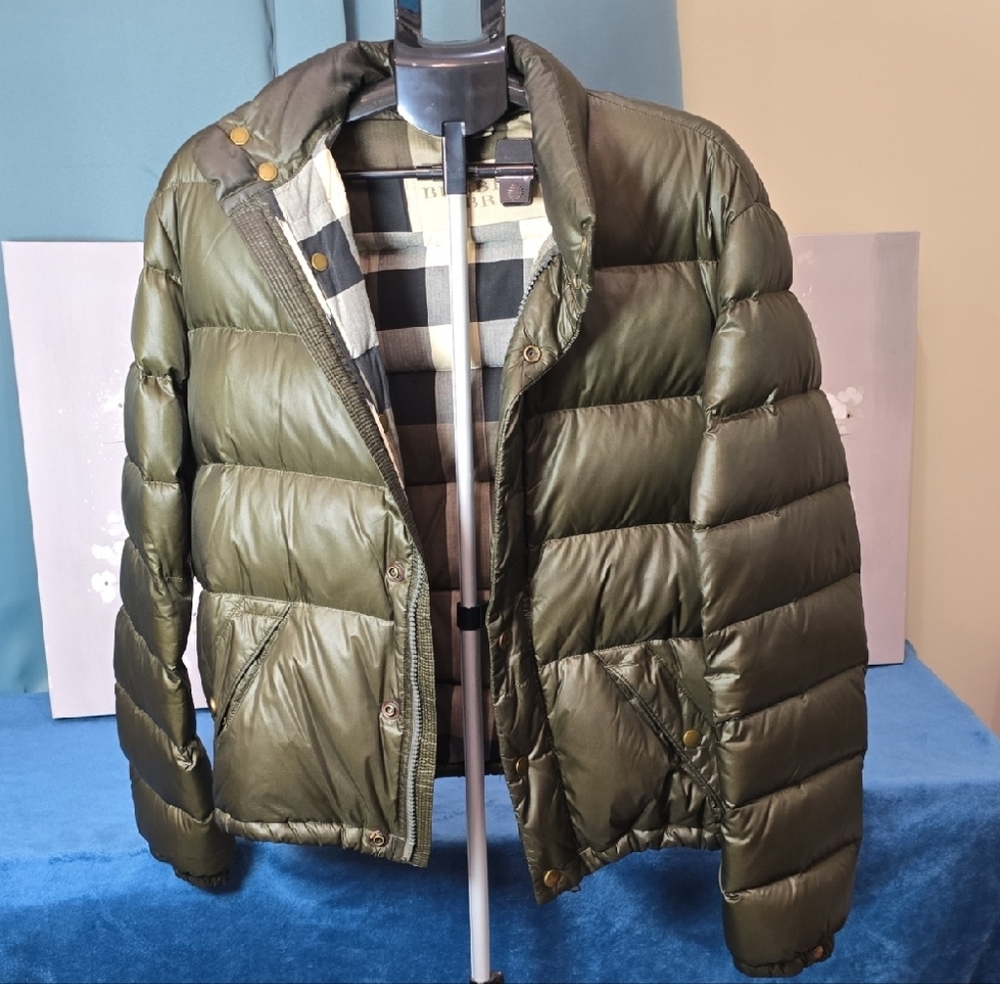 Burberry Brit Olive Puffer Jacket Size XL